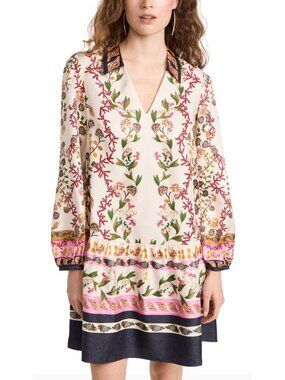 SALONI Jas Floral Silk Printed Mini Dress Size UK 8 US 4